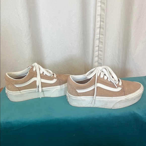 Vans Women's Beige and White Sneakers Wm 5.5 men 4 - Picture 5 of 10